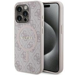 Чехол Guess для iPhone 15 Pro Max 6,7 GUHMP15XG4GFRP розовый HC MAGSAFE PU 4G RING CLASSIC LOGO цена и информация | Чехлы для телефонов | hansapost.ee