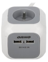 РАСПРЕДЕЛИТЕЛЬНЫЙ ЩИТ ПИТАНИЯ OR-AE-13144 (4 РОЗЕТКИ + 2 USB) ORNO цена и информация | Рулонные удлинители | hansapost.ee