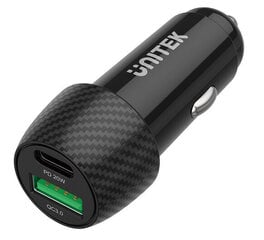 UNITEK CAR CHARGER 38W, USB-A USB-C, QC3.0, P1400A цена и информация | Зарядные устройства | hansapost.ee