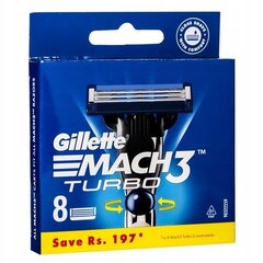 Сменные лезвия для бритья Gillette Mach3 Turbo, 8 шт. цена и информация | Средства для бритья и косметика | hansapost.ee