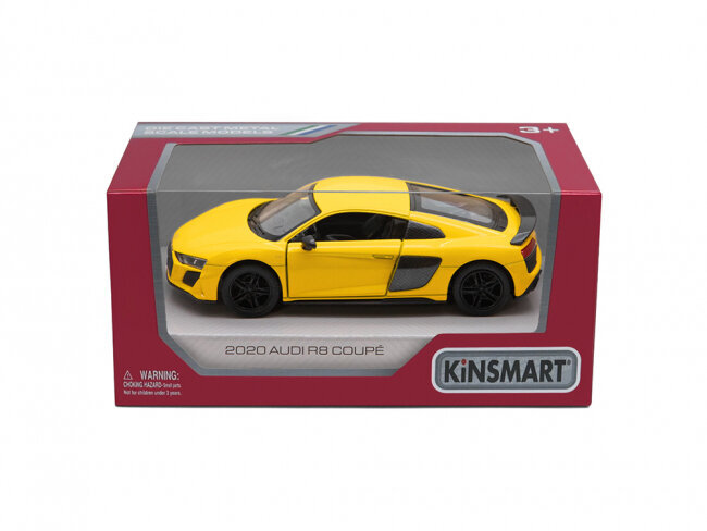 Mänguauto KinSmart, 2020 Audi R8 Coupé, kollane цена и информация | Mänguasjad poistele | hansapost.ee