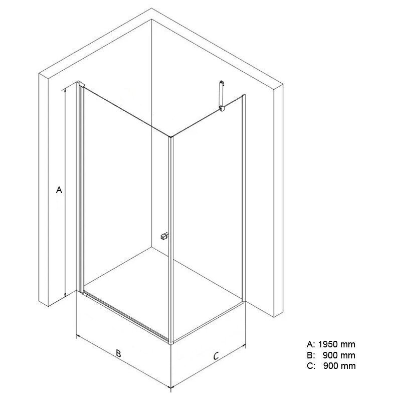 Dušikabiin Mesina Black DW 90x90 cm hind ja info | Dušikabiinid | hansapost.ee