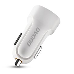 Автомобильный комплект Dudao 2x зарядное устройство USB 2.4A + кабель 3в1 Lightning / Type C / micro USB, белый (R7) цена и информация | Зарядные устройства для телефонов | hansapost.ee