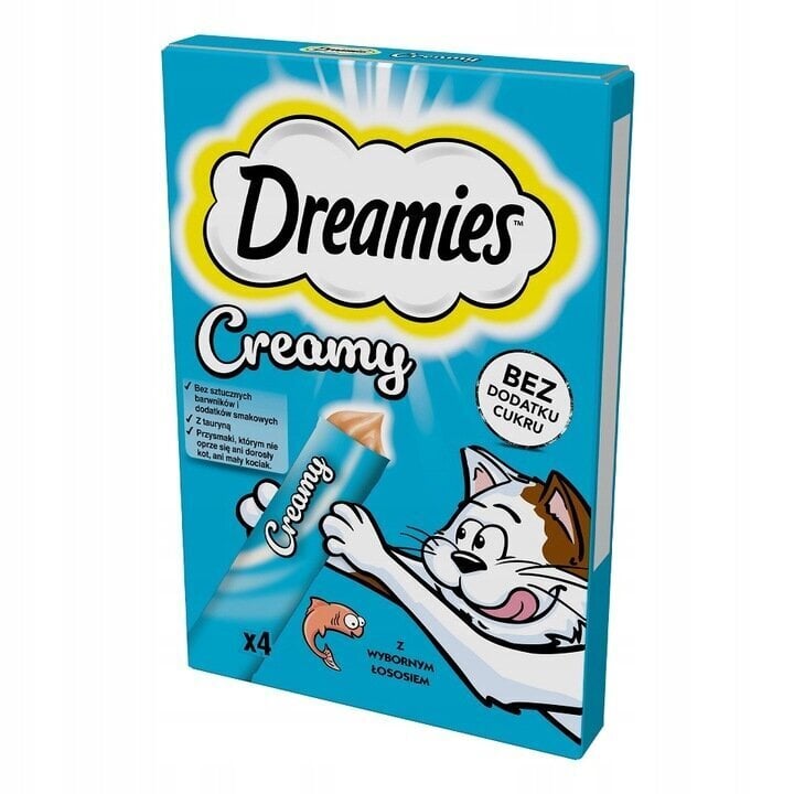 Kassitoit Dreamies Creamy lõhega, 44x10 g цена и информация | Kasside maiused | hansapost.ee