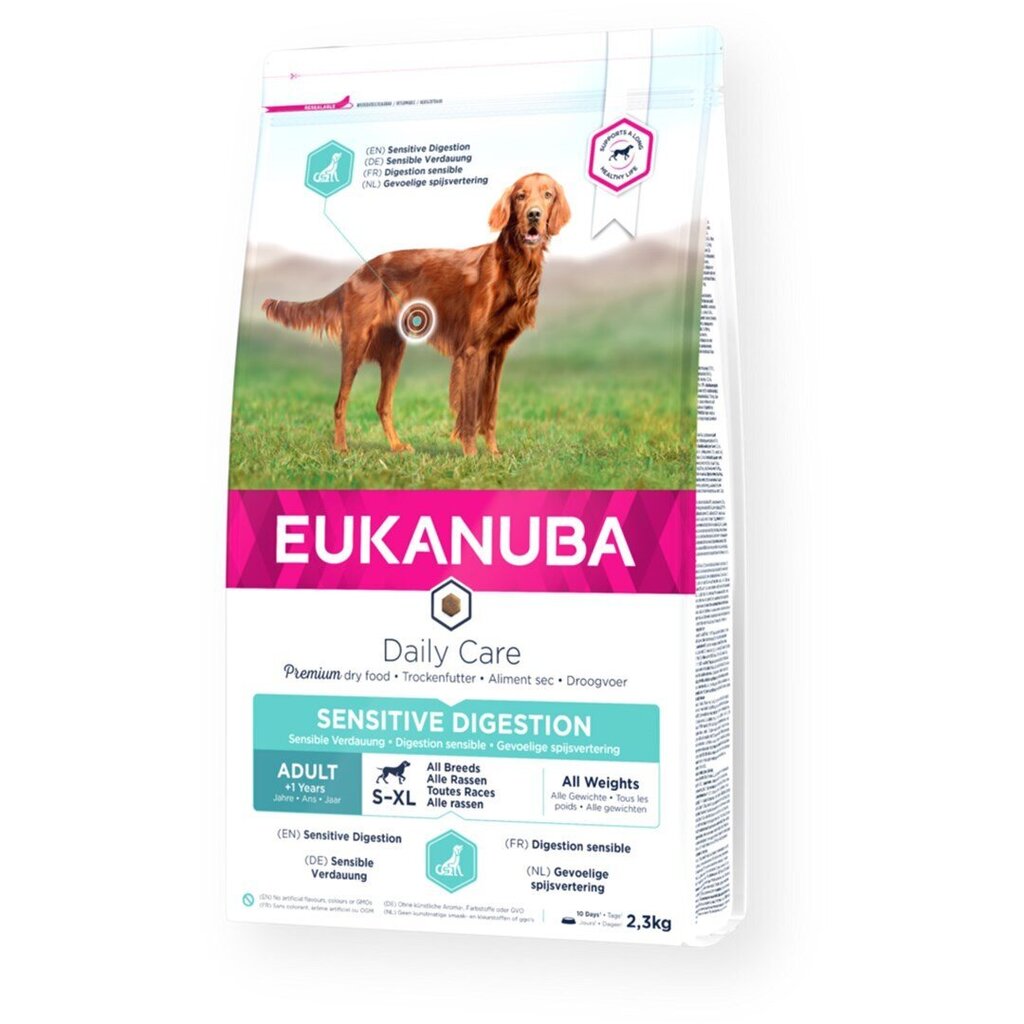 Eukanuba Daily Care kanaga tundliku seedetraktiga koertele, 2.3 kg цена и информация | Koerte kuivtoit ja krõbinad | hansapost.ee