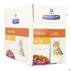 Hills Prescription Diet Feline для кошек с почечной недостаточностью с говядиной, 12x85 гр цена и информация | Сухой корм для кошек | hansapost.ee