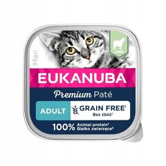 Eukanuba Grain Free Adult для взрослых кошек с бараниной, 16х85 гр цена и информация | Консервы для кошек | hansapost.ee