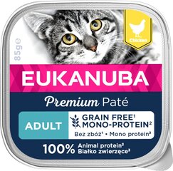 Kassitoit Eukanuba Grain Free Adult kanaga, 16x85 g hind ja info | Kassikonservid | hansapost.ee