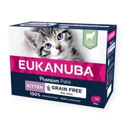Eukanuba Grain Free Kitten для кошек с ягненком, 12x85 г цена и информация | Консервы для кошек | hansapost.ee