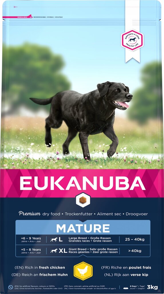 Eukanuba Senior Large ülekaalulistele koertele kana, 3 kg hind ja info | Koerte kuivtoit ja krõbinad | hansapost.ee