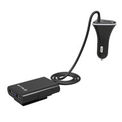 Autolaadija jagajaga Tellur 4*USB, 9.6A, 1.8m, Must hind ja info | Laadijad mobiiltelefonidele | hansapost.ee