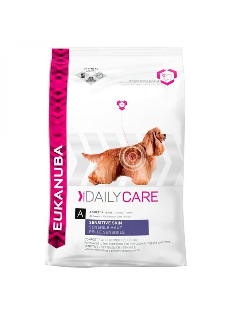 Eukanuba Daily Care Sensitive Skin nahatundlikkusele kalduvatele koertele, 2,3 kg цена и информация | Koerte kuivtoit ja krõbinad | hansapost.ee