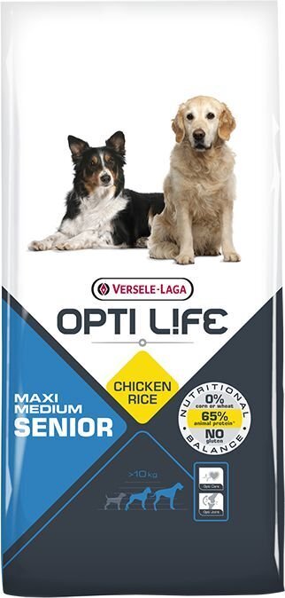 Versele-Laga Opti Life Senior Medium & Maxi koertele kana ja riisiga, 12,5 kg hind ja info | Koerte kuivtoit ja krõbinad | hansapost.ee