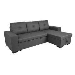 Угловой диван-кровать CARITA темно-серый цена и информация | Угловые диваны | hansapost.ee