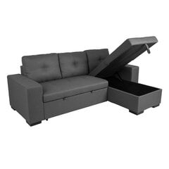 Угловой диван-кровать CARITA темно-серый цена и информация | Угловые диваны | hansapost.ee