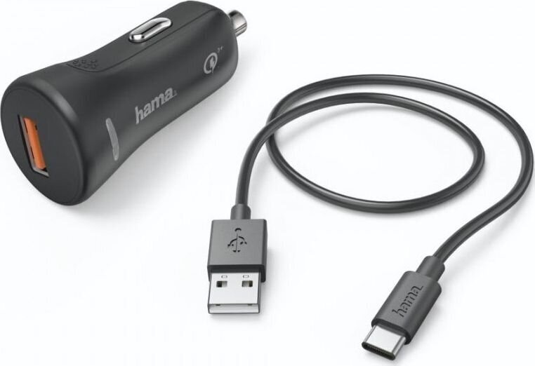 Autolaadija USB-C Hama QC 3.0 : 00183231 цена и информация | Laadijad mobiiltelefonidele | hansapost.ee