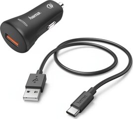 Автомобильное зарядное устройство USB-C Hama QC 3.0 цена и информация | Зарядные устройства для телефонов | hansapost.ee