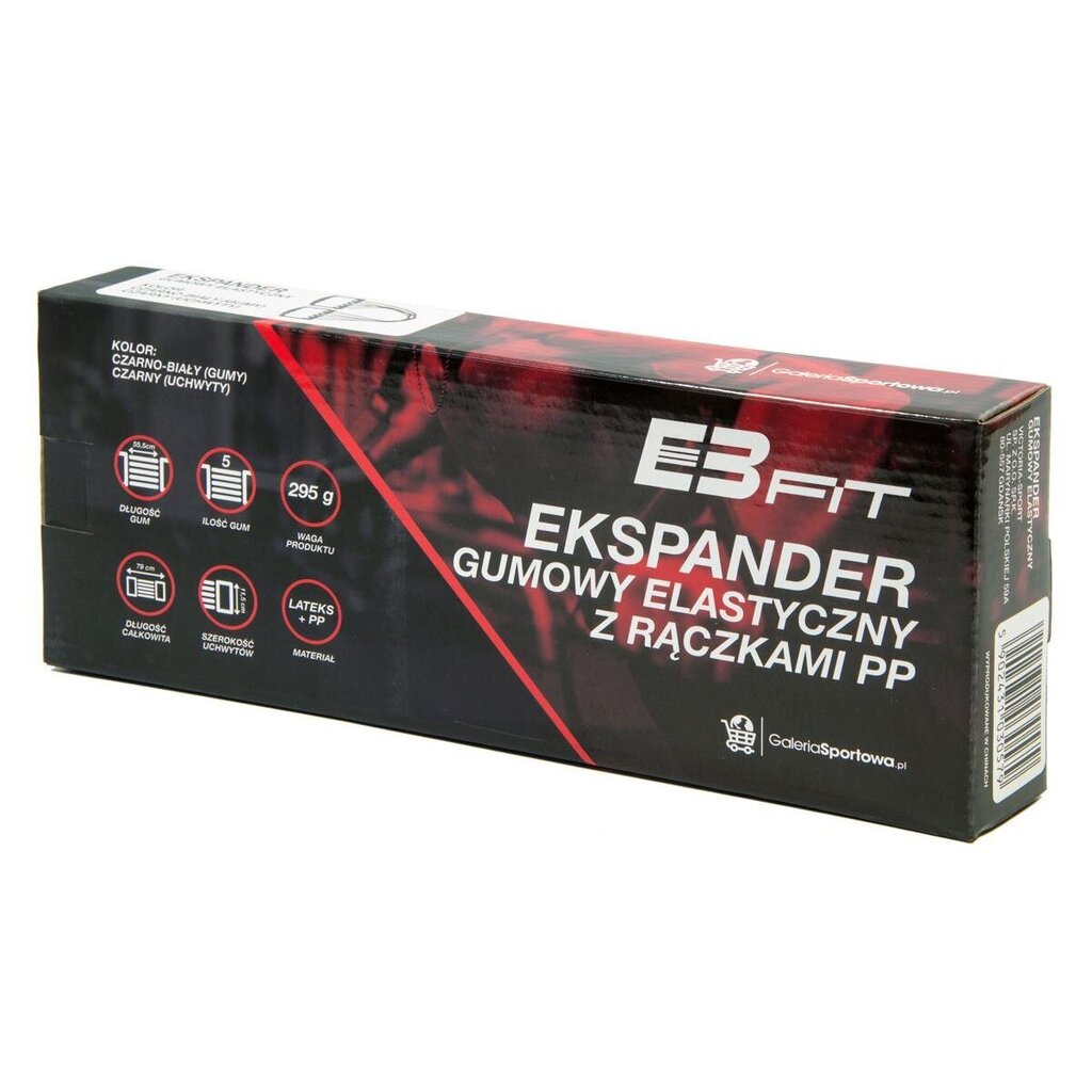 Ekspander EB Fit, 80 cm, must цена и информация | Treeningkummid | hansapost.ee