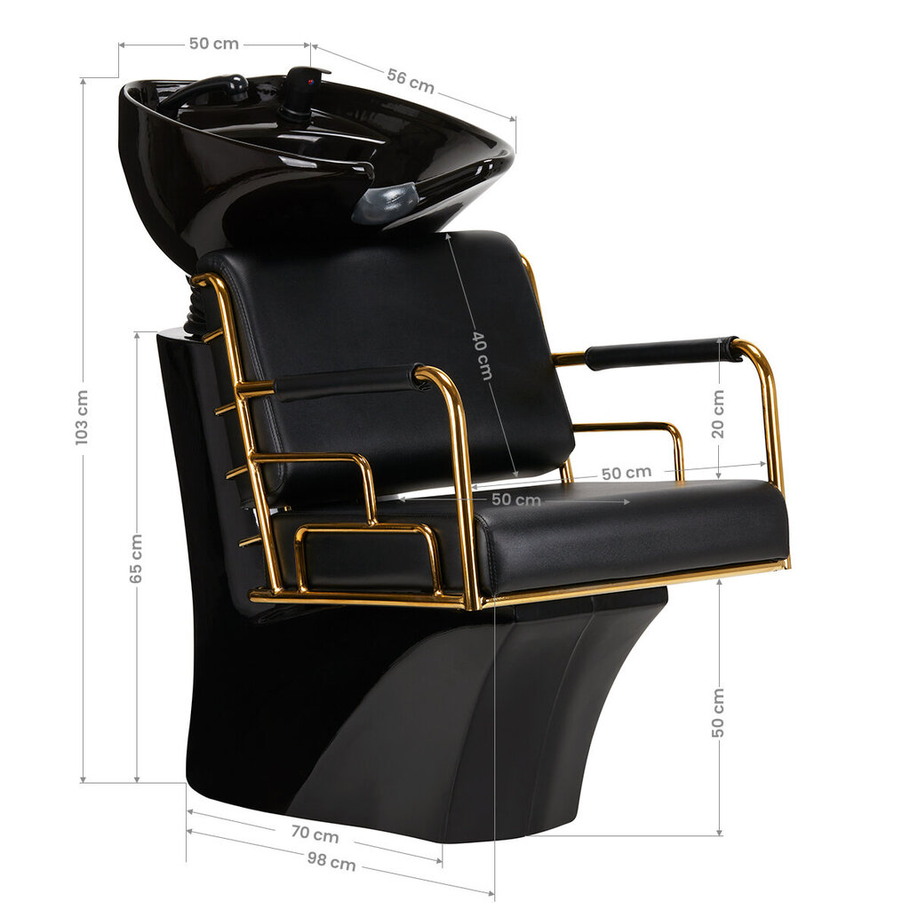 Gabbiano prato juuksuripesualus, kuldne must hind ja info | Ilusalongi mööbel | hansapost.ee