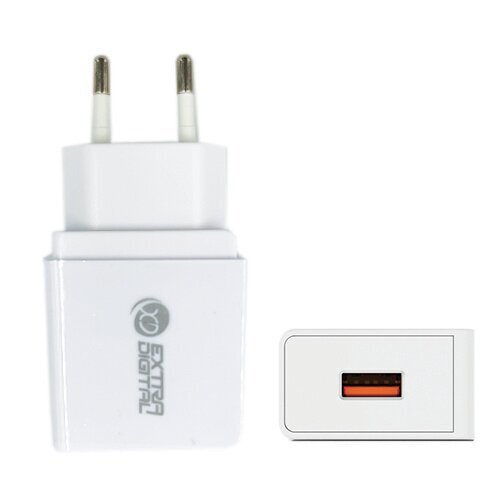 Extra Digital USB: 220V, 18W, 3A, QC3.0 цена и информация | Laadijad mobiiltelefonidele | hansapost.ee