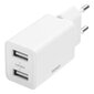 Deltaco USB-AC174, 2x USB-A, 2.4 A цена и информация | Laadijad mobiiltelefonidele | hansapost.ee