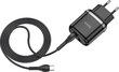 Universaalne reisilaadija Hoco N4, 2 x USB / 5V / 2.4A + USB-C kaabel 1M, must hind ja info | Laadijad mobiiltelefonidele | hansapost.ee
