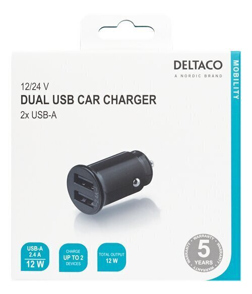 Deltaco USB-CAR124 hind ja info | Laadijad mobiiltelefonidele | hansapost.ee