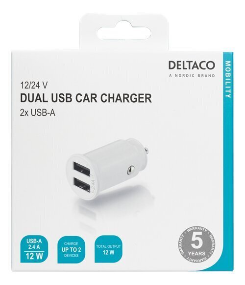 Deltaco USB-CAR125 цена и информация | Laadijad mobiiltelefonidele | hansapost.ee