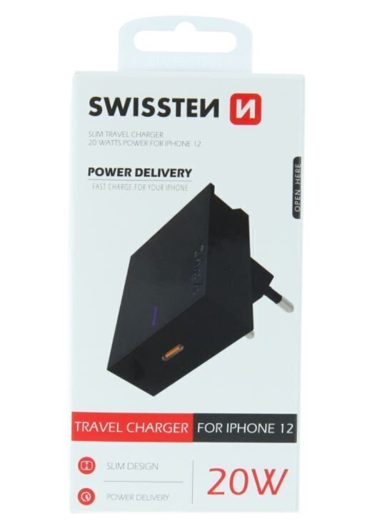 Swissten Premium SW-IPHONE12_20W-BK цена и информация | Laadijad mobiiltelefonidele | hansapost.ee