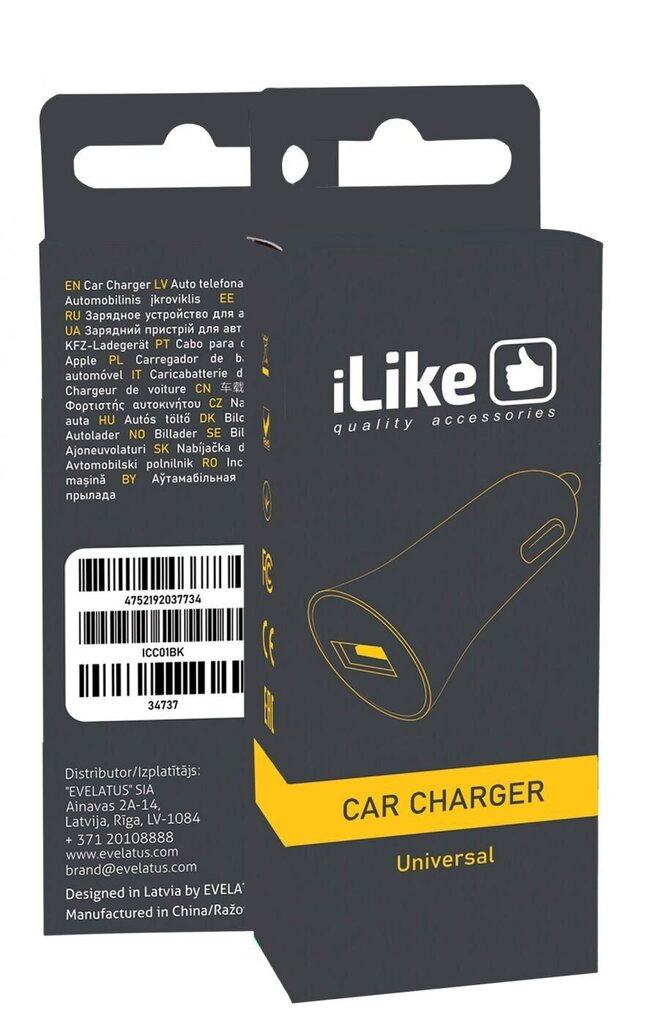 ILike Car Charger ICC01 цена и информация | Laadijad mobiiltelefonidele | hansapost.ee