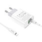 Laadija Hoco C80A USB Quick Charge 3.0 + PD20W (3.1A) + Type-C-Lightning, valge hind ja info | Laadijad mobiiltelefonidele | hansapost.ee