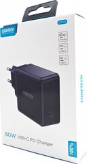 Choetech fast USB Type C wall charger PD 60W 3A black (Q4004-EU) цена и информация | Зарядные устройства для телефонов | hansapost.ee