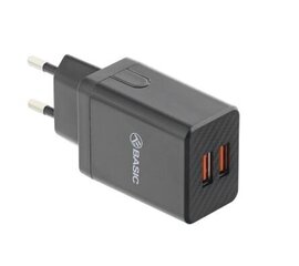 Tellur Basic Wall charger HC204 2xUSB, 2.4A, Black цена и информация | Зарядные устройства для телефонов | hansapost.ee