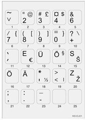 Minipicto наклейки на клавиатуру KB-EU-01GRY, серый/черный цена и информация | Охлаждающие подставки и другие принадлежности | hansapost.ee