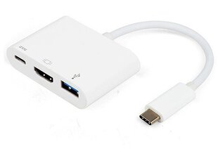 Vivanco adapter USB-C - HDMI 3in1, valge (34293) hind ja info | Vivanco Arvutite lisatarvikud | hansapost.ee