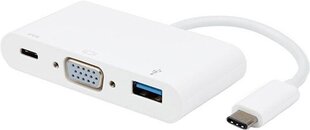 Vivanco адаптер USB-C - VGA 3в1, белый (34294) цена и информация | Адаптеры, USB-разветвители | hansapost.ee