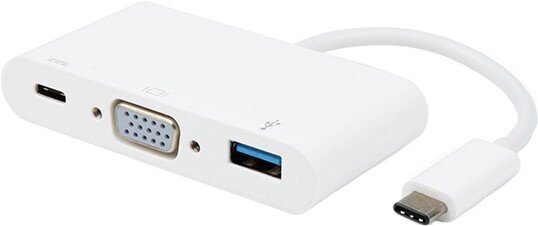 Vivanco adapter USB-C - VGA 3in1, valge (34294) цена и информация | USB adapterid ja jagajad | hansapost.ee