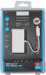 Vivanco adapter USB-C - VGA 3in1, valge (34294) hind ja info | Vivanco Arvutite lisatarvikud | hansapost.ee