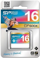 Silicon Power карта памяти CF 16GB 600x цена и информация | USB накопители данных | hansapost.ee