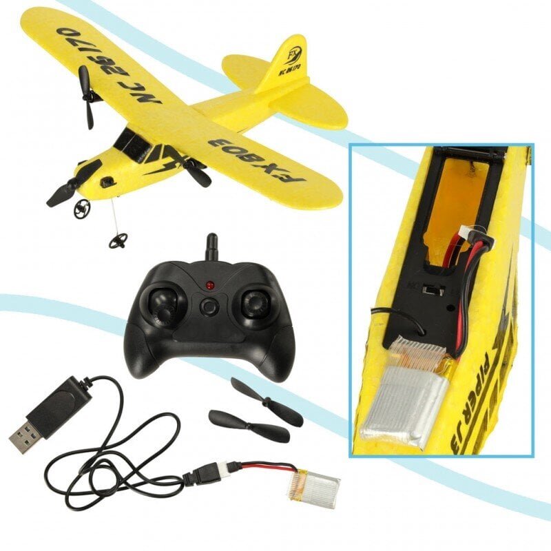 Puldiga lennuk RC Aircraft FX803 Piper 150mah price and information | Mänguasjad poistele | hansapost.ee