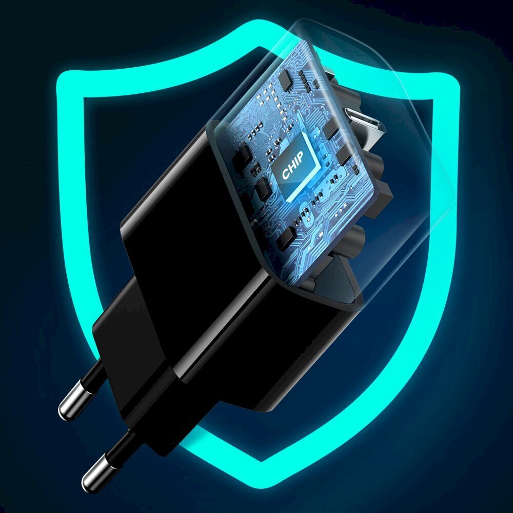 Ugreen USB travel wall charger Type C 20W Power Delivery + USB Cable Type C black (50799) цена и информация | Laadijad mobiiltelefonidele | hansapost.ee