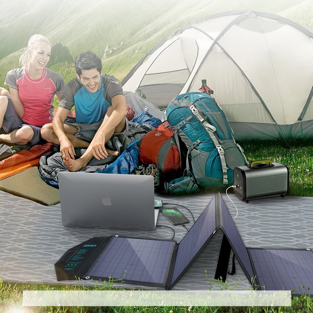 Choetech large foldable solar charger SC007 80W solar photovoltaic USB Type C (Power Delivery) / 2x USB (Quick Charge / 2,4A) цена и информация | Akupangad | hansapost.ee