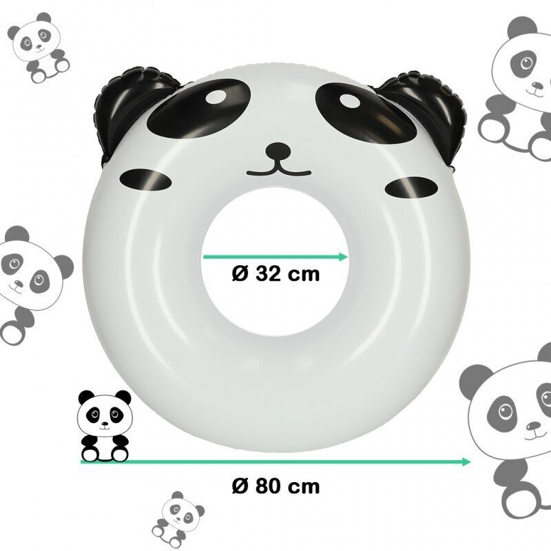 Laste ujumisrõngas, 80 cm, panda цена и информация | Täispuhutavad veemänguasjad ja ujumistarbed | hansapost.ee