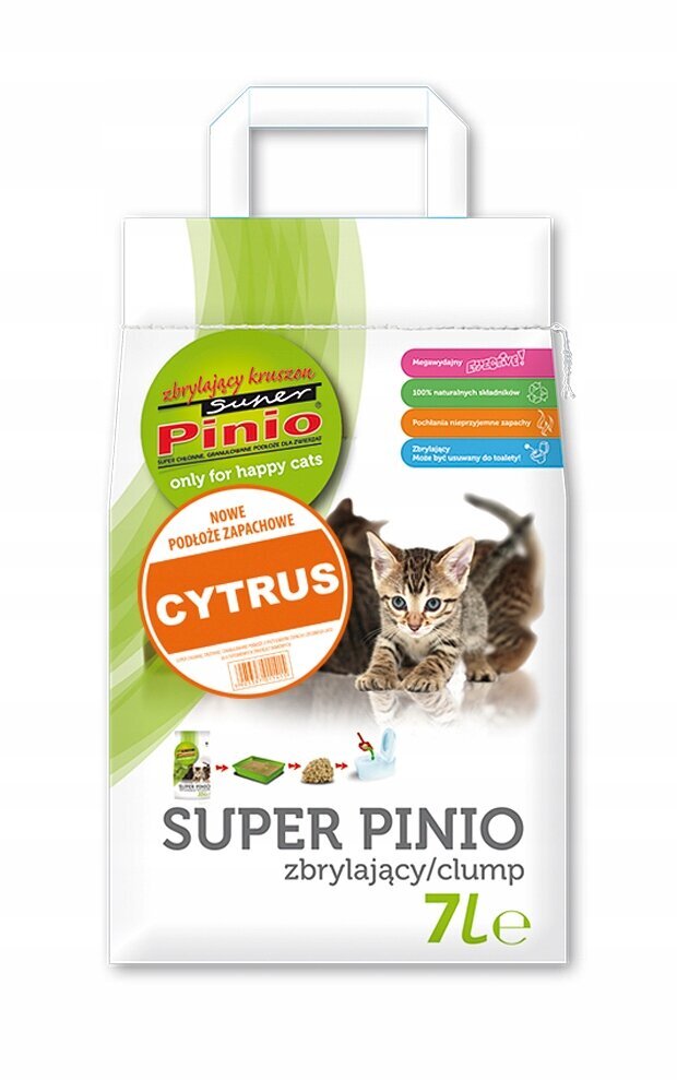 Paakuv kassiliiv kassidele Super Pinio Clumping Litter Lemon 7 L цена и информация | Kassiliiv | hansapost.ee