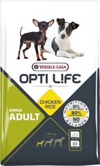 Versele-Laga Opti Life Adult Mini täiskasvanud väikest tõugu koertele koos kanaga, 7,5 kg hind ja info | Koerte kuivtoit ja krõbinad | hansapost.ee