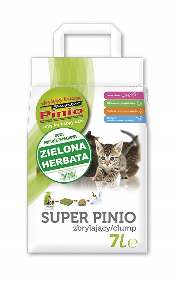 Paakuv kassiliiv kassidele Super Pinio Clumping Crumble Green Tea 7 l цена и информация | Kassiliiv | hansapost.ee