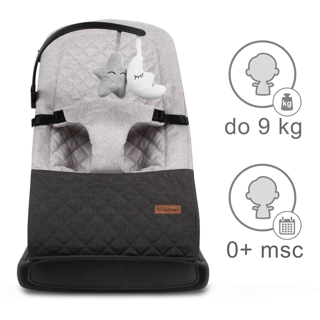 Lamamistool Kidwell Laro, grey/black hind ja info | Beebi lamamistoolid | hansapost.ee