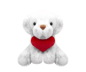 Plüüsist Valentini kutsikas südamega, valge, 15 cm hind ja info |  Pehmed mänguasjad ja kaisukad | hansapost.ee