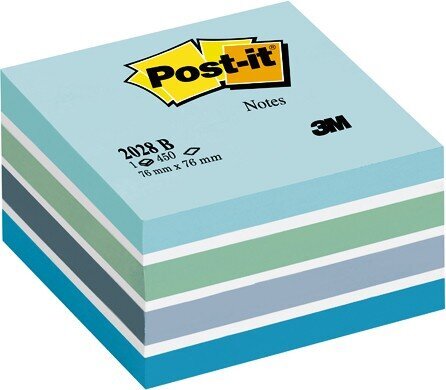 Märkmelehtede kuubik POST-IT Blue pastel, 76x76 mm, 450 lehte hind ja info | Vihikud, märkmikud ja paberikaubad | hansapost.ee