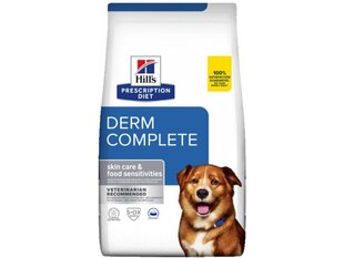 Hill's Prescription Diet Canine Derm Complete allergiatele kalduvatele koertele, 12 kg hind ja info | Koerte kuivtoit ja krõbinad | hansapost.ee